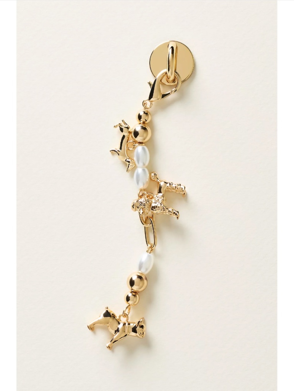 ANTHROPOLOGIE Dog Party Beaded Phone Charm - NWT ($38 Retail)